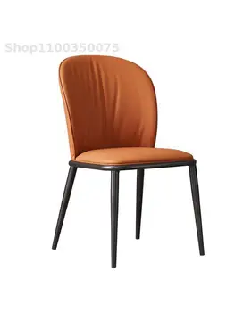 Италиански лесен Луксозен Домашен кът стол от висок клас, Дизайнерски, Модерен минималистичен маса за хранене, стол с облегалка, осеян минималистичной кожата