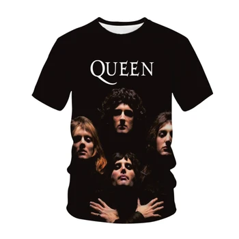 Лятна Мъжка тениска с 3D принтом Freddie Mercury Queen в стил рок Готик, Ретро, Градинска мода, Ежедневни тениска Оверсайз, Мъжки/дамски дрехи