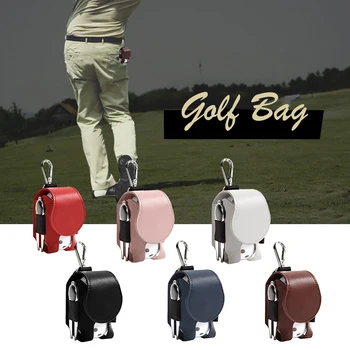 Bag-държач за топки за голф от изкуствена кожа, Преносима Поясная Подвесная чанта за съхранение на топки за голф с метална катарама, Универсални спортни аксесоари