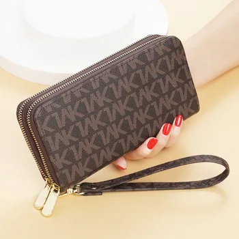 JVK, дамски портфейл, луксозна дизайнерска чанта, мъжки портфейл, клатч, Двойна дизайнерска чанта с цип, Голяма чанта голям за телефон