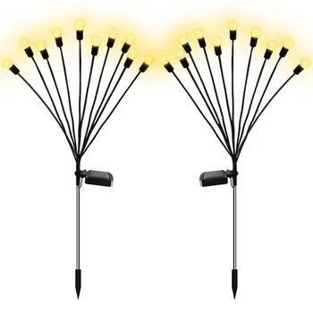 Слънчеви градински фенери Светулка Леки градински фенери с топли светодиодни лампи за пътеки, на двора, на тревата и във вътрешния двор