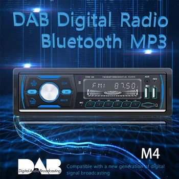 1Din12V радиото в автомобила 60 W * 4 FM-В-Тире ПОТУПВАНЕ HD антена Автомобилна Стерео FM/AM/ RDS микрофон и 2 USB/TF/AUX Bluetooth Разговор/Музика
