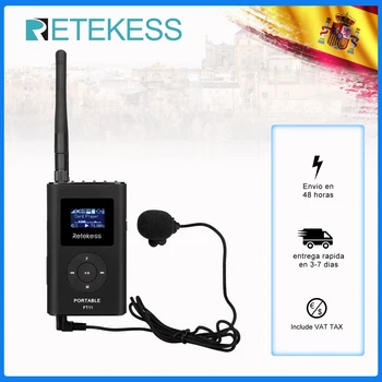 Retekess FT11 0,3 W FM трансмитер MP3 Излъчване Радиопредавател за автомобилната среща Безжична система екскурзовод F9212