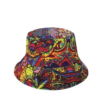 Светоотражающая шапка-кофа, Цветни Гранд абстрактен дизайн, Обратими шапки Рибар в Уличном стил Унисекс, висококачествена шапка от Слънцето