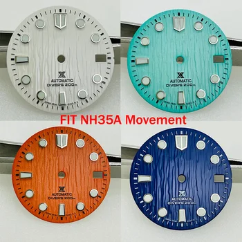 Подходящ за Seiko NH35/NH36 Механизъм 28,5 мм Циферблат, грапавата повърхност, механични часовници 3C, силна зелена светлина, аксесоари за часовници