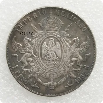 1866,1867 Мексико 1 песо - Копия на монети Maximiliano I