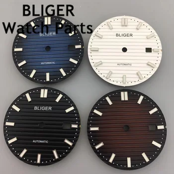 Циферблат часа BLIGER 31,3 мм, черен, син, бял, кафяв, C3, светлинен стерилна циферблат, подходящ за механизъм NH36