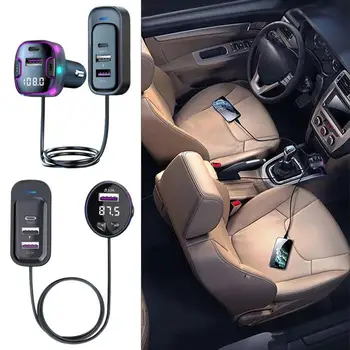 Bluetooth FM-предавател Безжичен Аудиоприемник Автомобилен MP3 плейър Автоматично Зарядно Устройство, Bluetooth-Адаптер С Няколко Порта За Автомобили