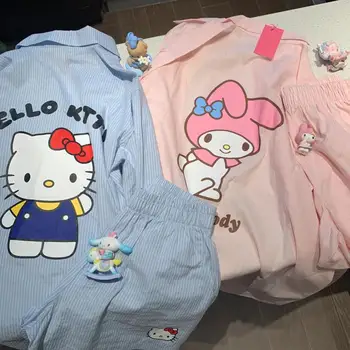 Hellokitty Sanrio Kawali My Melody Домашно Облекло Жилетка с дълги ръкави, Панталони, Пижами, Без Сладък Подарък за Рожден Ден за момичета