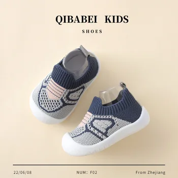 2023 Новата Есенна Детски обувки, Първата обувки за бебета, Проходилки За Малки Момчета, Ежедневни обувки, Възли Обувки, Нескользящая Обувки с мека подметка