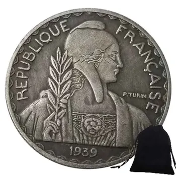 Луксозна Френска Монета 1939 г. в 10 Франка Наполеон Кинг Арт/Европейски Възпоменателни Монети/Покет Щастливата Монета Двойка Монети Памет + Подарък пакет