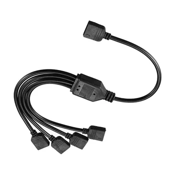 удлинительный кабел 1-4 4pin, Компютърни аксесоари, конектор RGB-сплитер за led панел Aura, адаптер Rgb-сплитер за Asus/msi