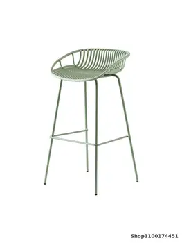 Скандинавски минималистичен бар стол от ковано желязо, креативен модерен метален бар стол, бар стол, на касата, на висок стол на рецепцията