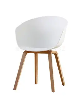 Скандинавски стол лесен грим компютърна маса на стол с пластмасова облегалка за преговори за отдих кафенета от масивна дървесина единния трапезария стол