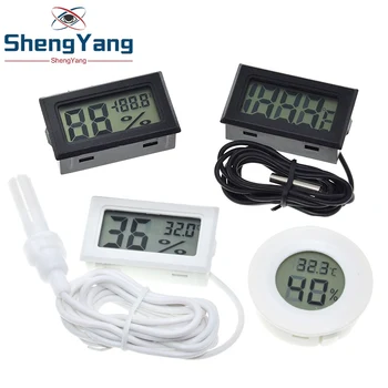 Мини LCD дигитален термометър, използван за измерване на температурата на фризера-50-110 ℃, термометър за хладилник, вътрешен и външен водоустойчива сонда