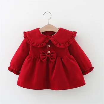 Есенно-зимно детско рокля 2023 г., облекло за бебета и момичета на едро