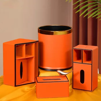 Оранжевото кошчето за съхранение на салфетки, кутия за всекидневната, творчески скандинавски стил, ins, леки луксозни мрежести кутии от висок клас, червени кутии за съхранение