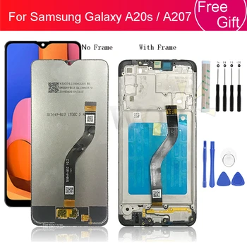 За Samsung Galaxy A20s LCD дисплей A207 2019, сензорен дисплей, Дигитайзер В събирането на рамка, за подмяна на SM-A207F/DS A207U + инструменти