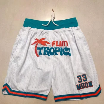 Мъжки баскетболни шорти Semi Pro Flint Tropics # 33 Джаки Moon Бял цвят с джоб