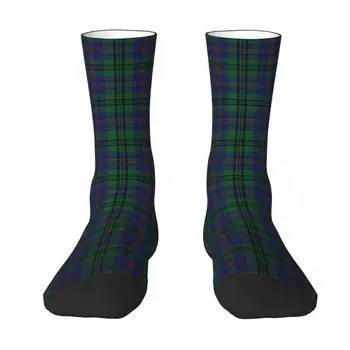 Шотландски клан, изпъстрен мъжки чорапи за екипажа, популярни чорапи в клетка с 3D принтом, Унисекс, Kawai