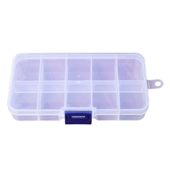 P9YE 10 Прозрачен Регулируема Пластмасова кутия за съхранение на Многофункционални конци, шевни принадлежности за съхранение в ДЖОБА