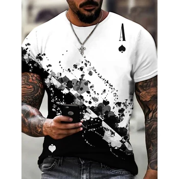 Лятна Новата модерна черно-бяла тениска 2023 Г., Дишаща Ежедневни тениска с принтом 