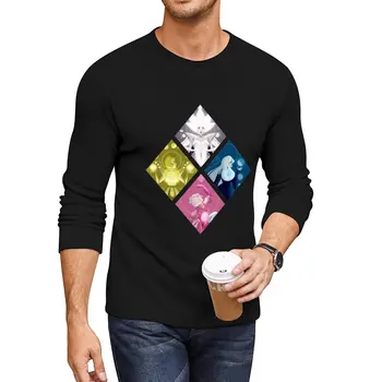 Нова фреска с диаманти - Стивън Universe, най-дългата тениска, бели тениски за момчета, тениска с изображение, мъжки ризи, опаковка