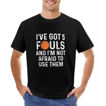 Забавен баскетболист - Тениска с обръча, и 5 фолами, тениски по поръчка, създайте свои собствени мъжки ризи с дълъг ръкав
