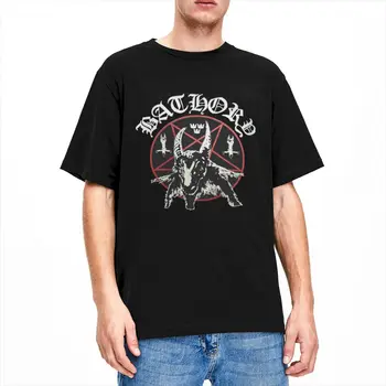 Мъжки и дамски тениски Bathory Black Metal Band, Реколта дрехи от чист памук, Градинска облекло, тениски с къс ръкав и кръгла яка
