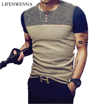 Лятна Мода мъжка тениска, Ежедневни лоскутная тениска с къс ръкав, Тенденция Мъжки дрехи, Ежедневни панталони, тениски в стил хип-хоп, 5XL