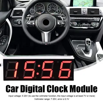 Нови Мини Автомобилни Цифров Часовник Термометър Волтметър 3 на Дисплея Таймер Електронен Цифрови led Интериора Волтметър 1 Аксесоар B7n8