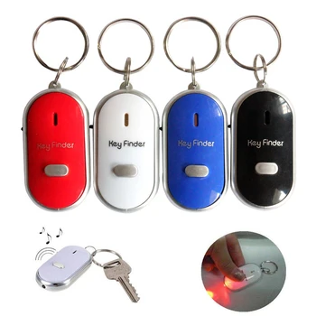4 цвята за търсене на ключове, локатор, удобен за носене на ключодържател с свистком, озвучителна халка за ключове, електронен Унисекс подарък