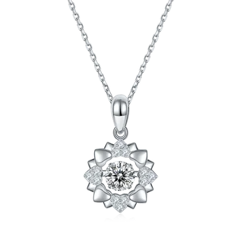 S925 Стерлинговое сребро, Муассанит, кръгли висулки с камъни 5,0 мм, колие с диамант 0,5 карата D-цвят за жени, сватбен подарък