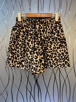 2023 нови дамски модни свободни ежедневни панталони с еластичен ластик на кръста с леопардовым принтом, универсални ежедневни панталони 0615