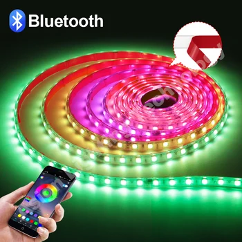 220 Led Лента Светлина RGBIC Залепваща Гъвкава Лента 5050 SMD 60 led s/m Smart Bluetooth Dream Пълноцветен Ефект Монетосечене за Дома