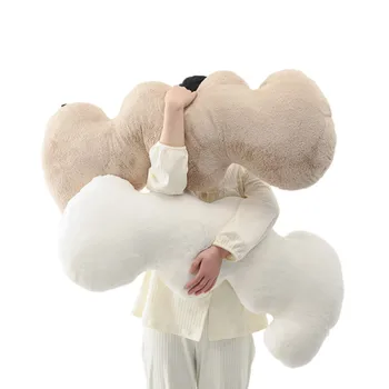 Inyahome 3D Възглавница за цялото тяло във формата на облак, голяма възглавница за сън на леглото за възрастни, Дълга възглавница за странично сън с луксозен калъф