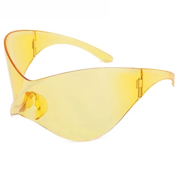 Спортни Слънчеви очила в стил Оверсайз в стил пънк, спортни очила Y2K, Унисекс, Футуристични очила, Пълнозърнести очила за разходки на открито