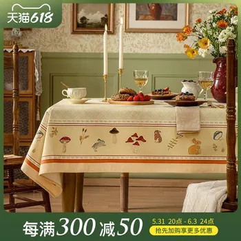 Покривка за маса, кръгла маса в стила на селското ретро, капачка за масло от чаено маса, правоъгълна покривка
