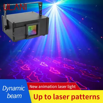 ULANI 4D Анимационен Лазерен лъч Led Фенерче с гласов контрол Сценична лампа с дистанционно управление за бар KTV