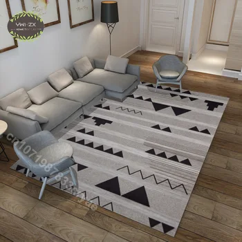 Скандинавски минималистичен килим, килимче за пода в хола, антре, коридор в спалнята, Геометричен модел, печатни Моющийся нескользящий кухненски мат