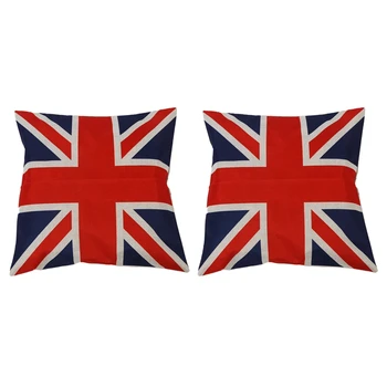 2X Калъфка с флага Юниън Джак в британския винтидж стил, калъфка за възглавница
