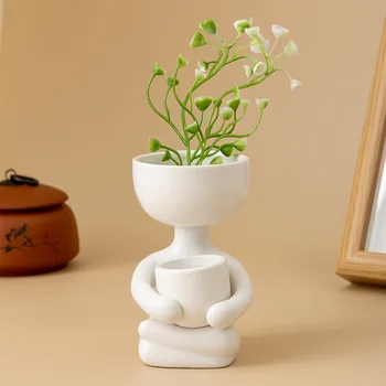 Модерна минималистичная шапчица, мини-ваза с цветя, украси за домашен офис