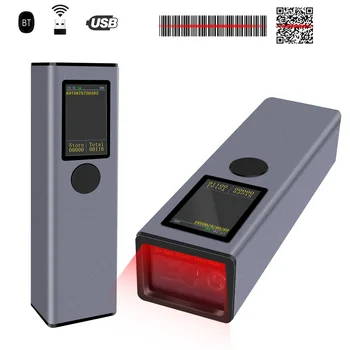 2D 1D QR баркод скенер с TFT-екран 3 в 1, безжична и кабелна връзка БТ и 2,4 Ghz, звукова и вибрационна подкрепа офлайн
