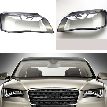 2 бр. Ляв и десен преден обектив, капак фарове, лампа за Audi A8 D4 2011-2013