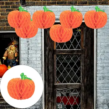 4 бр., висулка във формата на Тикви за Хелоуин, сгъваема творчески балон във формата на тиква сот за домашно парти, празнична украса