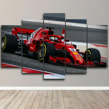Състезанието Ferrari F1 Себастиан Фетел Платно, монтиран на стената арт Принт, Начало Декор, 5 Сглобяемите Снимки, Декор, HD Плакат без рамка