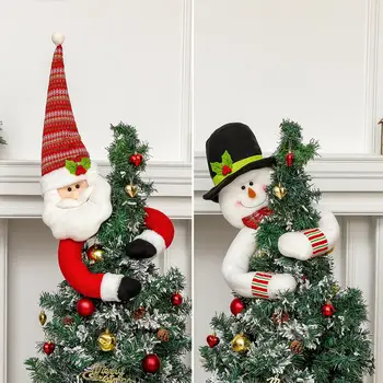 Сладък Коледен Висулка, Висулка Дядо Коледа, Празнична украса за Коледната Елха, Плюшени играчки във формата на Дядо Коледа, Снежен човек, с дълга ръка, за A