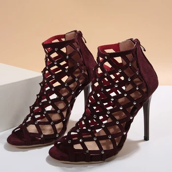 Дамски обувки 2023, Висококачествени дамски сандали на тънък ток с отворени пръсти, Летни Елегантни сандали, обикновена сандали с цип и високи токчета