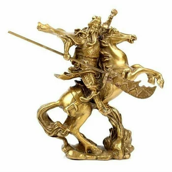 Изискан китайски Стар герой На Гонг Гуан Ю, езда на кон * Бронзова статуя