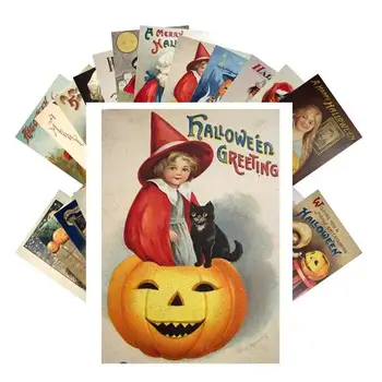 Поздравителна картичка за Хелоуин, 24 бр, Картички за Хелоуин, Тиква, Креативни Декоративни Подарък карти за Хелоуин за деца, момичета, момчета